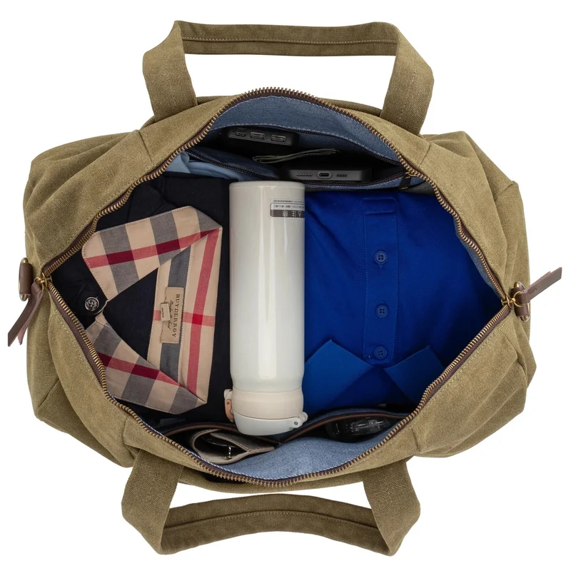 Sac bowling en toile et cuir LEDRU-ROLLIN Vert olive