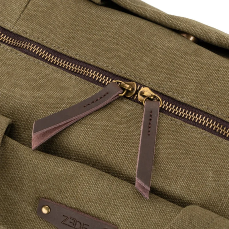Sac bowling en toile et cuir LEDRU-ROLLIN Vert olive