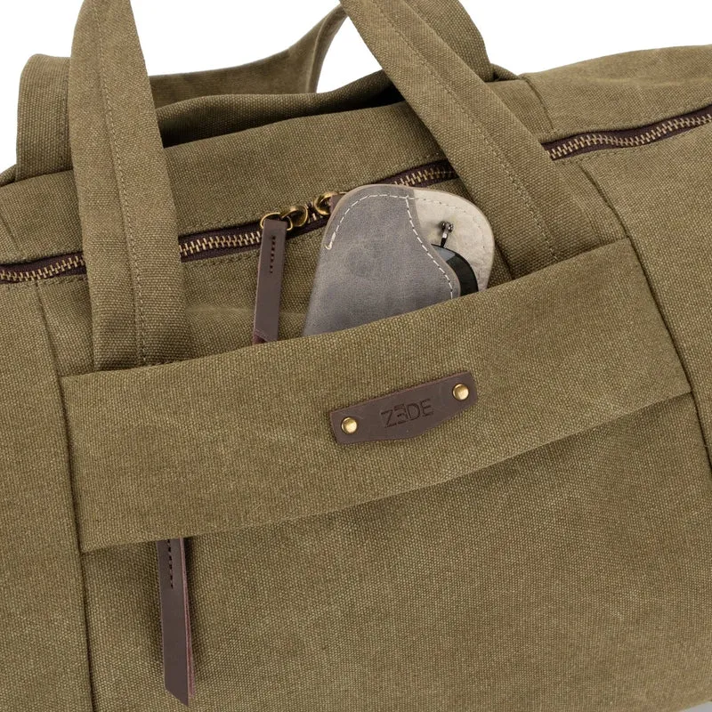Sac bowling en toile et cuir LEDRU-ROLLIN Vert olive