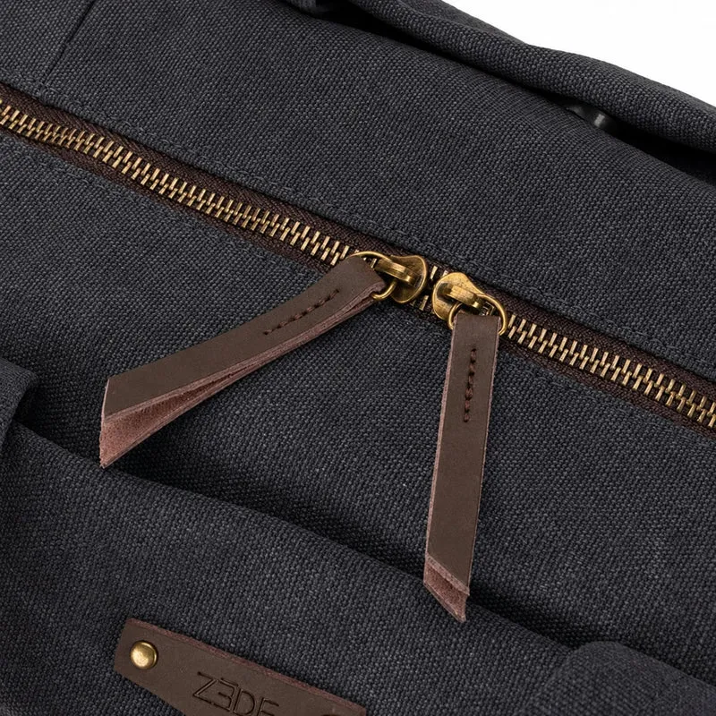 Sac bowling en toile et cuir LEDRU-ROLLIN Noir