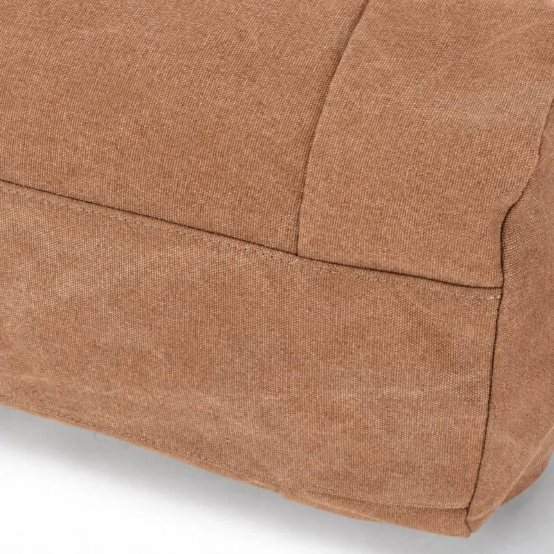 Sac bowling en toile et cuir LEDRU-ROLLIN Marron camel foncé