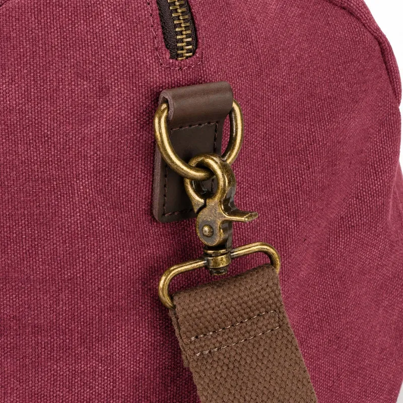 Sac bowling en toile et cuir LEDRU-ROLLIN Rouge bordeaux