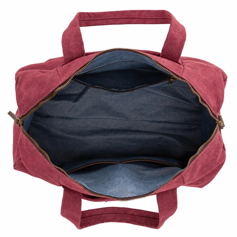 Sac bowling en toile et cuir LEDRU-ROLLIN Rouge bordeaux