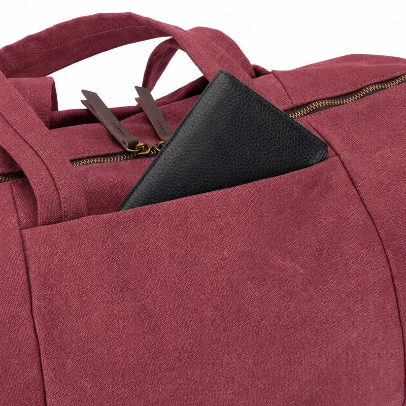 Sac bowling en toile et cuir LEDRU-ROLLIN Rouge bordeaux