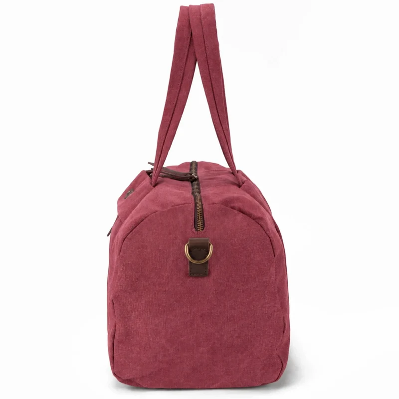 Sac bowling en toile et cuir LEDRU-ROLLIN Rouge bordeaux