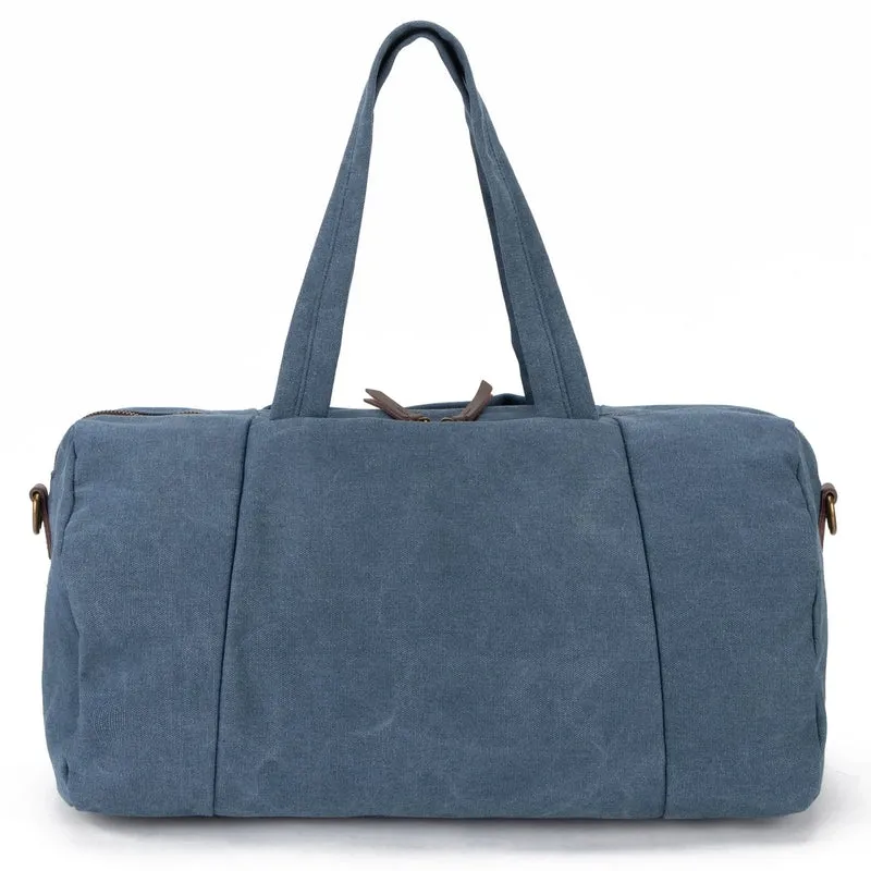 Sac bowling en toile et cuir LEDRU-ROLLIN Bleu denim