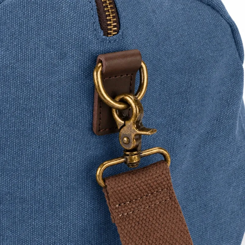 Sac bowling en toile et cuir LEDRU-ROLLIN Bleu denim