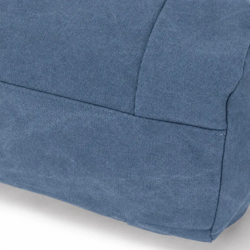 Sac bowling en toile et cuir LEDRU-ROLLIN Bleu denim