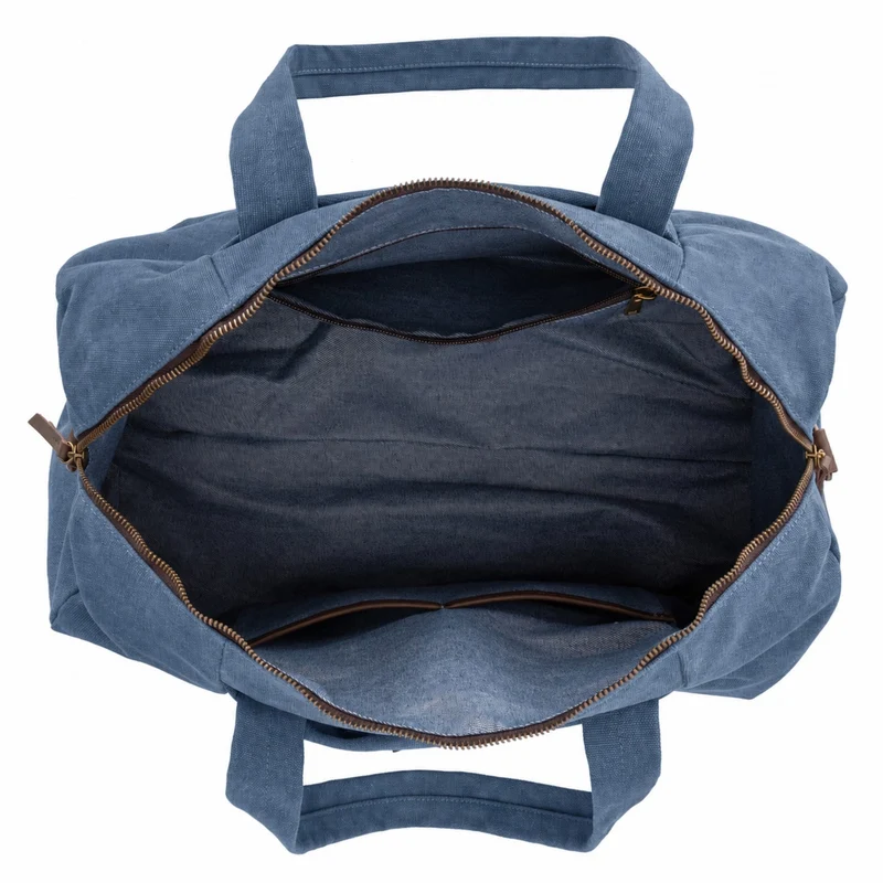 Sac bowling en toile et cuir LEDRU-ROLLIN Bleu denim