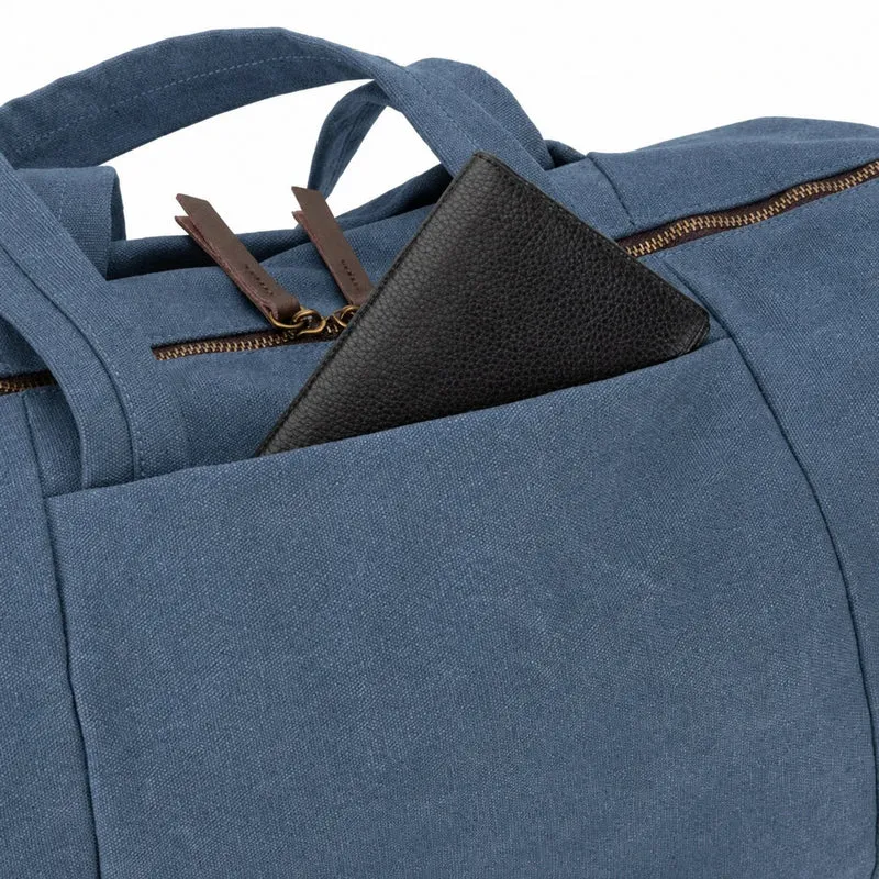Sac bowling en toile et cuir LEDRU-ROLLIN Bleu denim