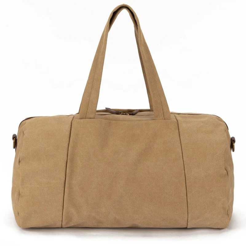 Sac bowling en toile et cuir LEDRU-ROLLIN Beige foncé