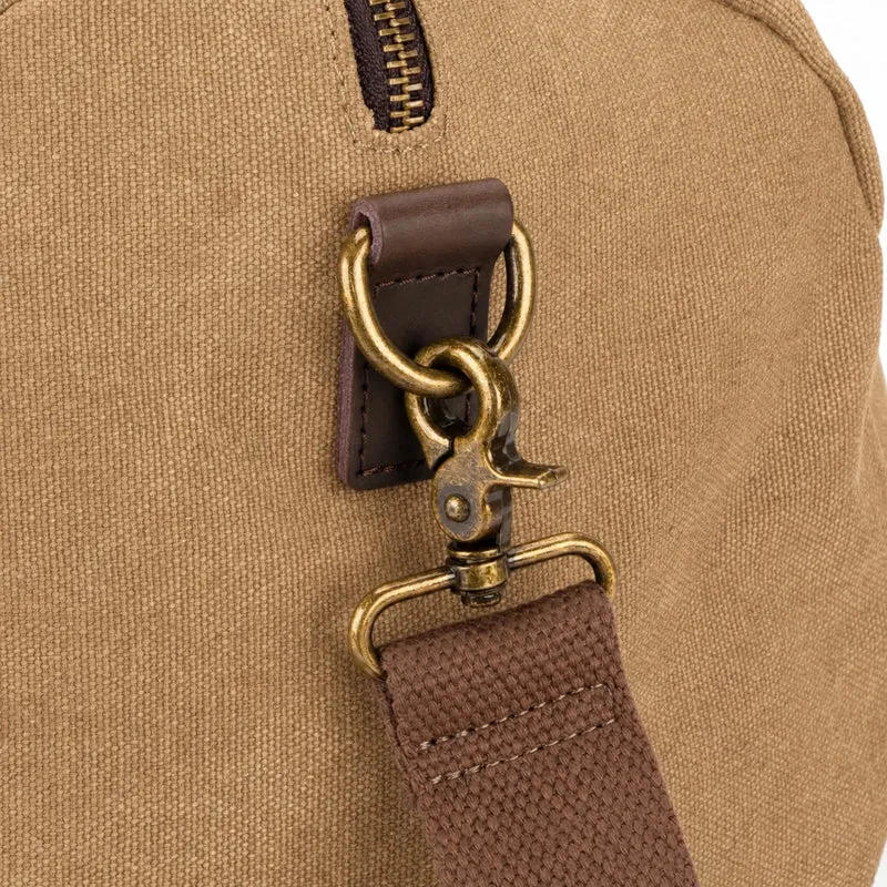 Sac bowling en toile et cuir LEDRU-ROLLIN Beige foncé