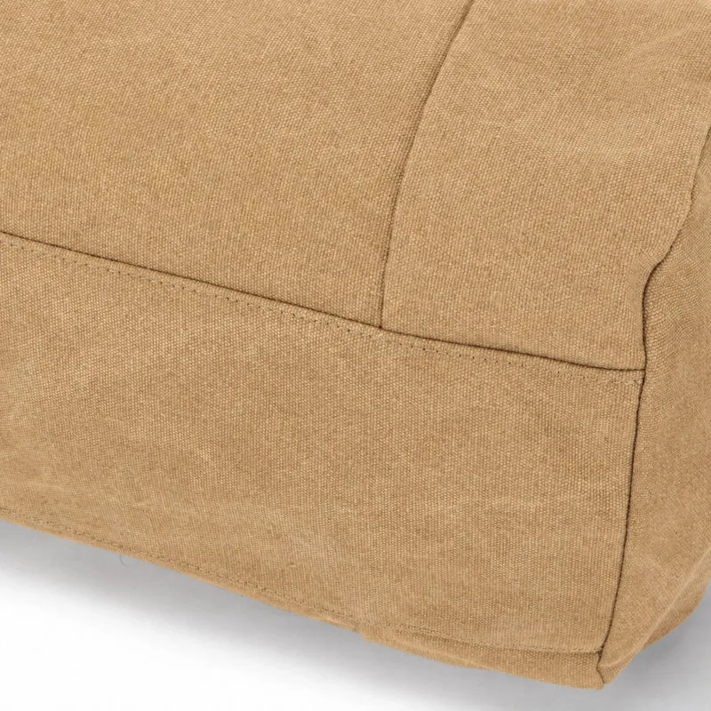 Sac bowling en toile et cuir LEDRU-ROLLIN Beige foncé