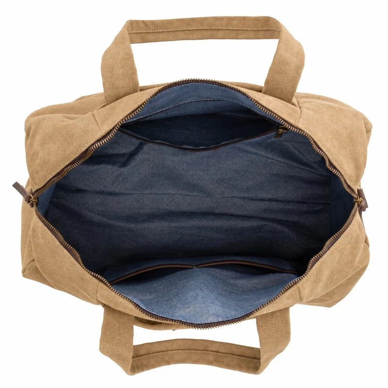 Sac bowling en toile et cuir LEDRU-ROLLIN Beige foncé