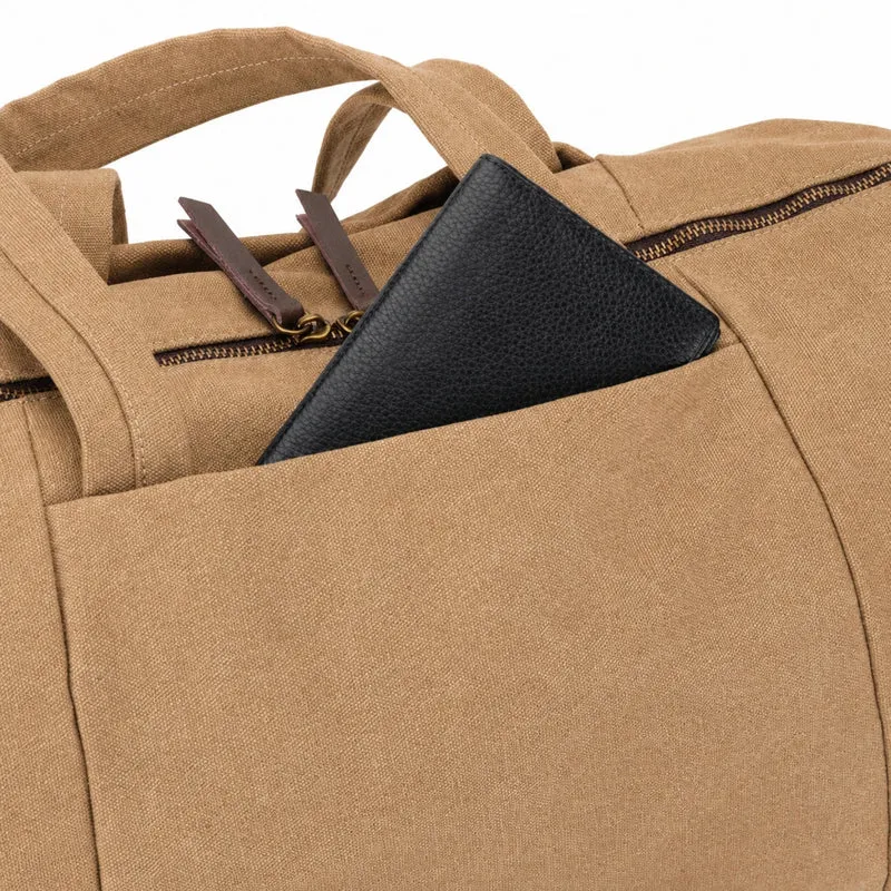 Sac bowling en toile et cuir LEDRU-ROLLIN Beige foncé