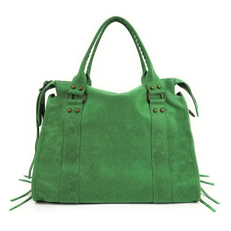 Sac à main en cuir brossé SANDSTORM E.L. SIROCCO Vert anglais
