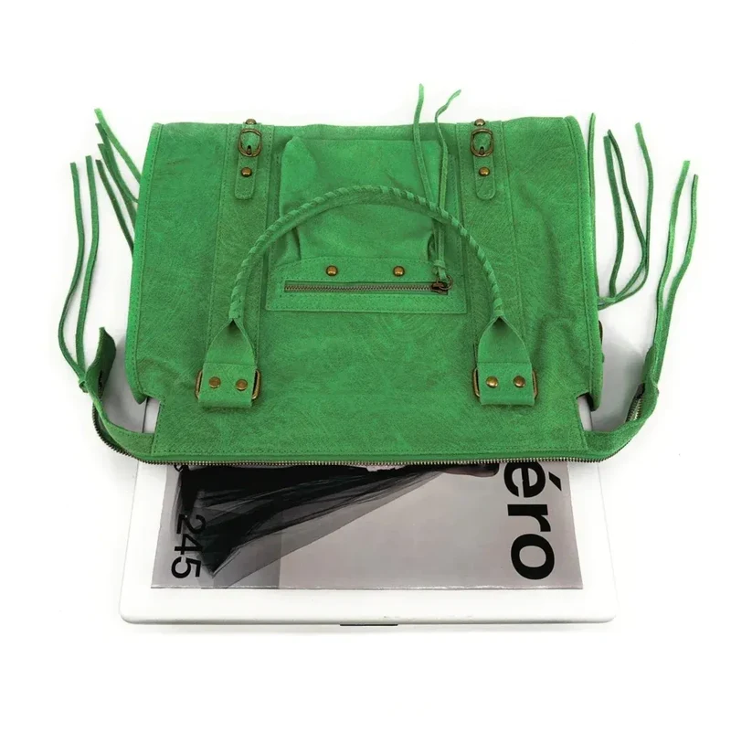 Sac à main en cuir brossé SANDSTORM E.L. SIROCCO Vert anglais