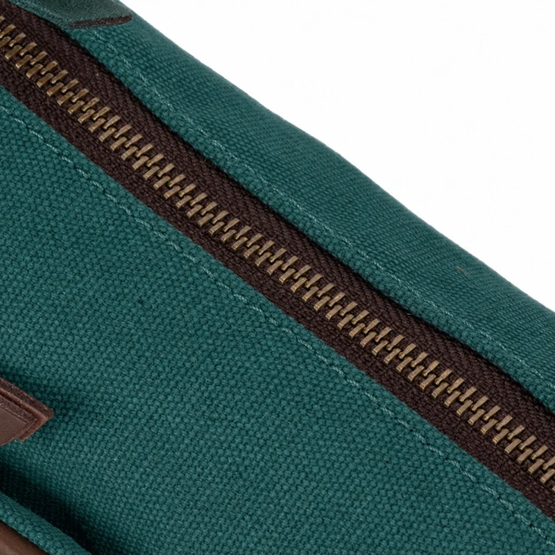 Sac trotteur en toile et cuir GARIBALDI Vert canard