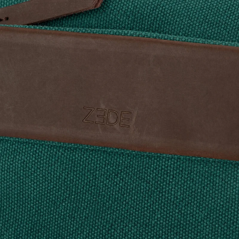 Sac trotteur en toile et cuir GARIBALDI Vert canard