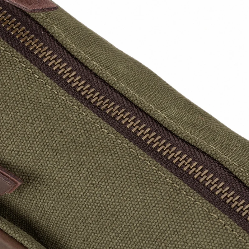 Sac trotteur en toile et cuir GARIBALDI Vert olive