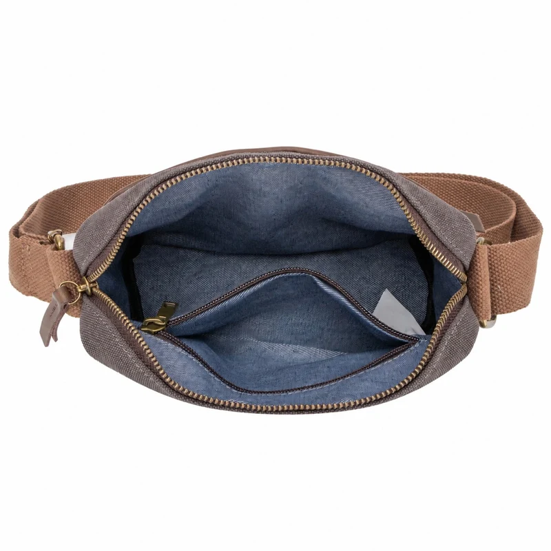 Sac trotteur en toile et cuir GARIBALDI Gris taupé