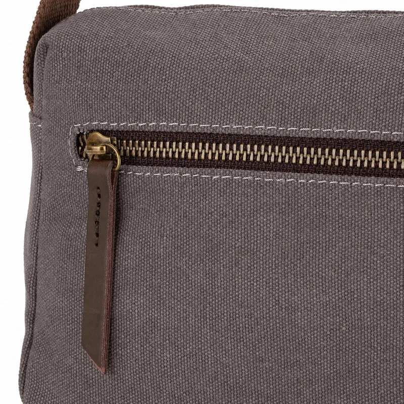 Sac trotteur en toile et cuir GARIBALDI Gris taupé
