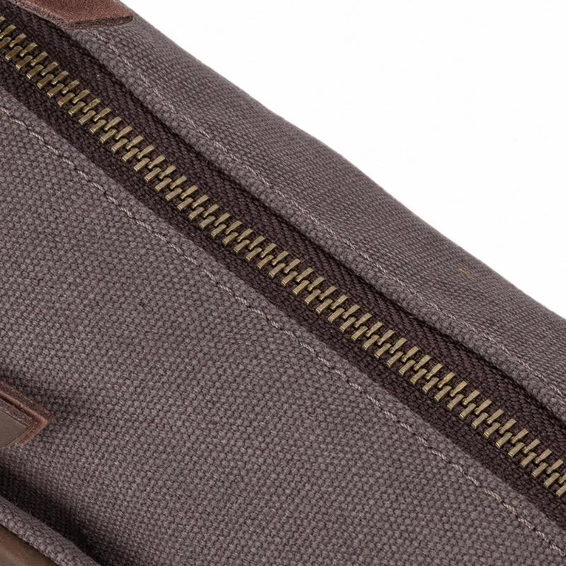 Sac trotteur en toile et cuir GARIBALDI Gris taupé