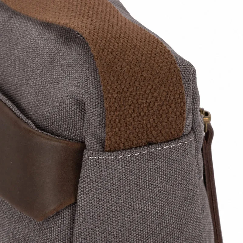 Sac trotteur en toile et cuir GARIBALDI Gris taupé