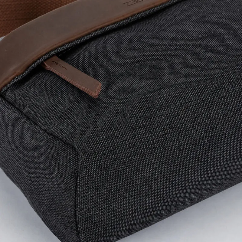 Sac trotteur en toile et cuir GARIBALDI Noir