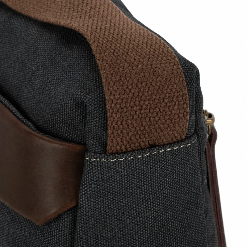 Sac trotteur en toile et cuir GARIBALDI Noir