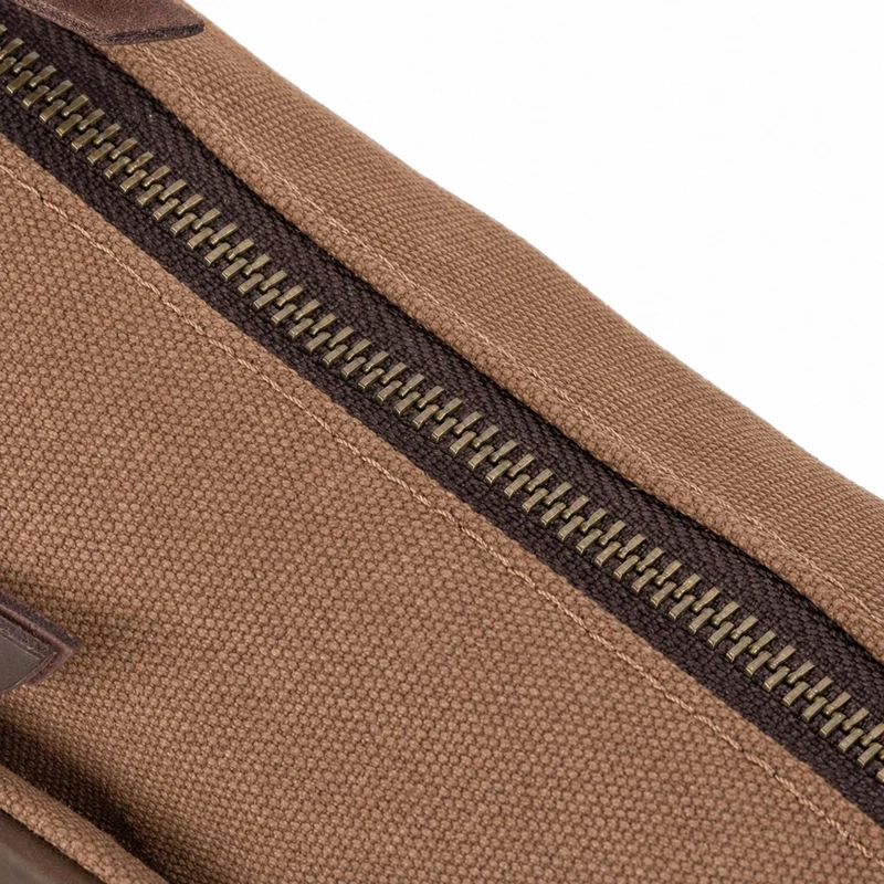 Sac trotteur en toile et cuir GARIBALDI Marron camel foncé