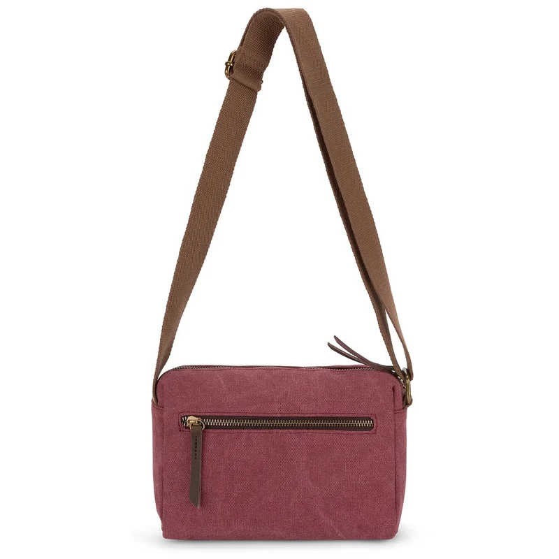Sac trotteur en toile et cuir GARIBALDI Rouge bordeaux
