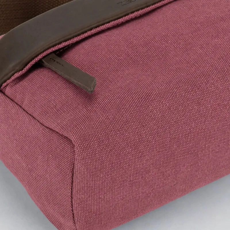 Sac trotteur en toile et cuir GARIBALDI Rouge bordeaux