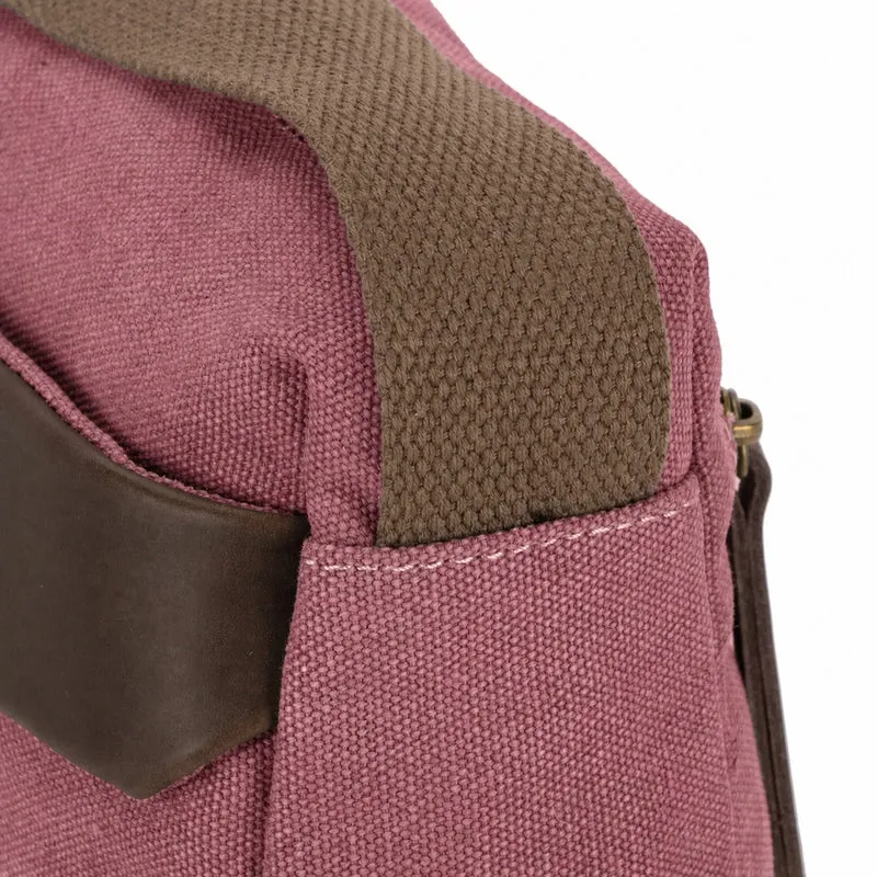 Sac trotteur en toile et cuir GARIBALDI Rouge bordeaux