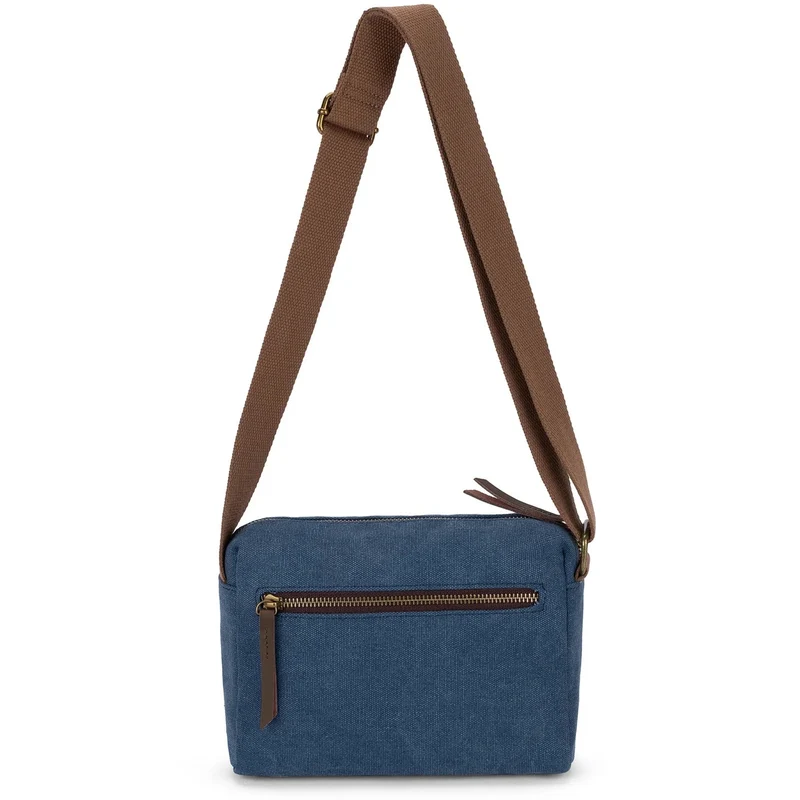 Sac trotteur en toile et cuir GARIBALDI Bleu denim