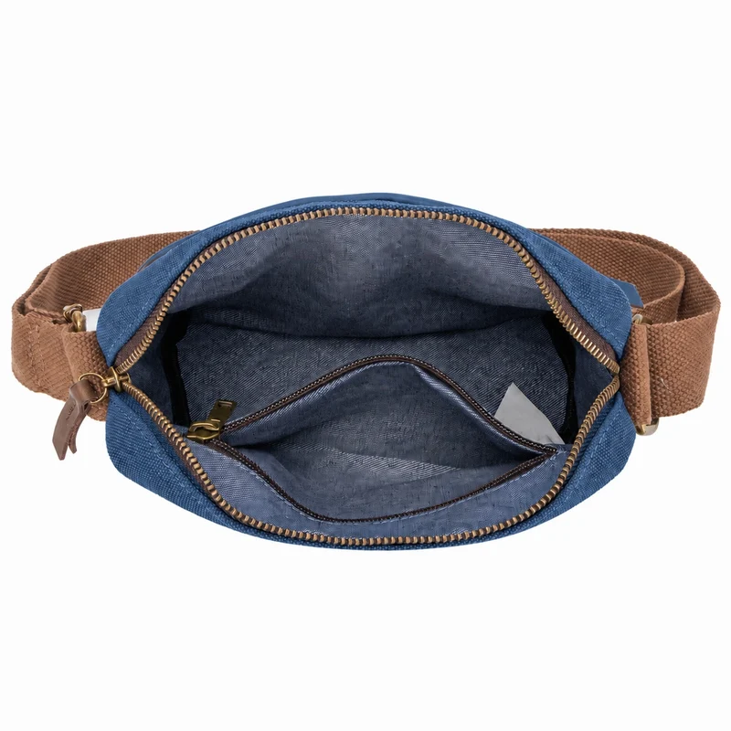 Sac trotteur en toile et cuir GARIBALDI Bleu denim