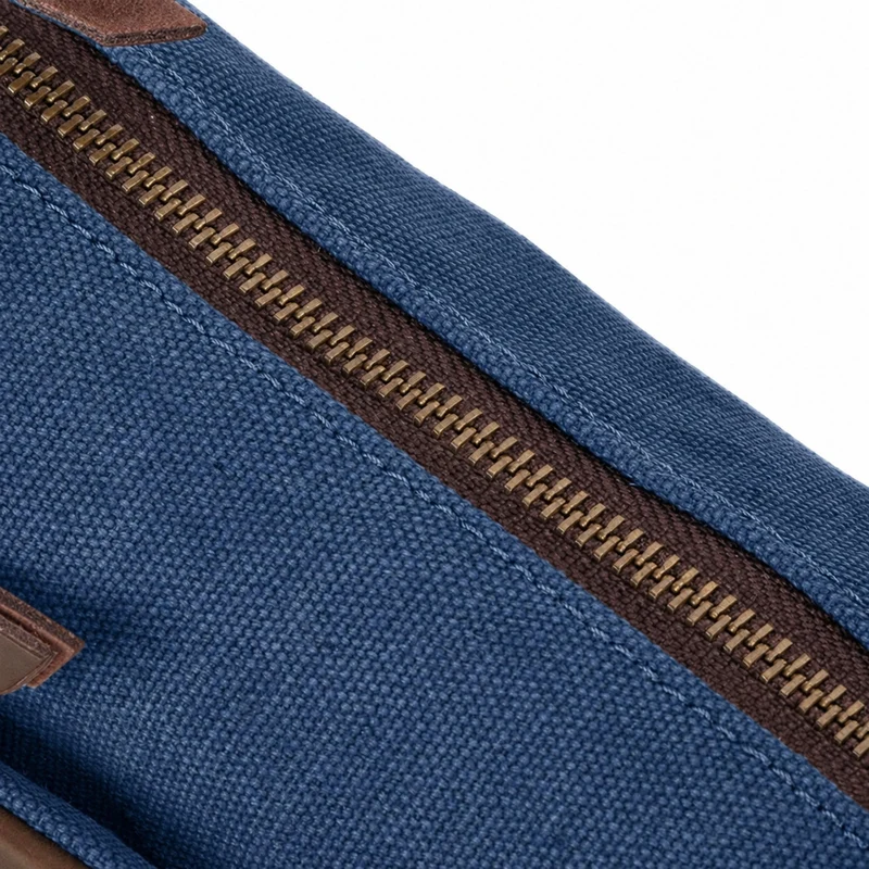 Sac trotteur en toile et cuir GARIBALDI Bleu denim