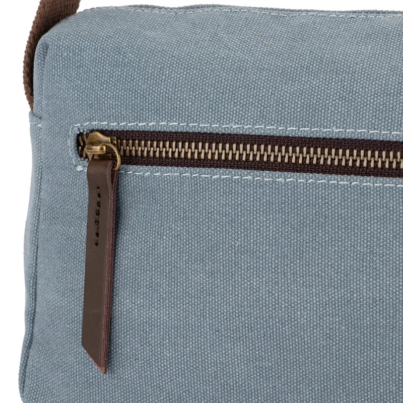 Sac trotteur en toile et cuir GARIBALDI Bleu gris