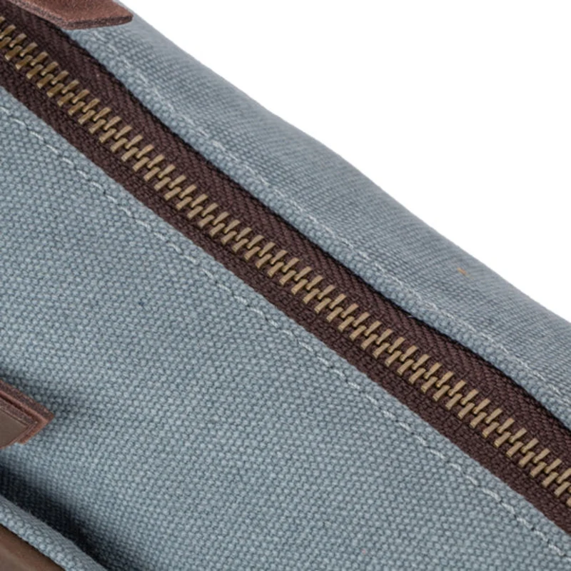 Sac trotteur en toile et cuir GARIBALDI Bleu gris