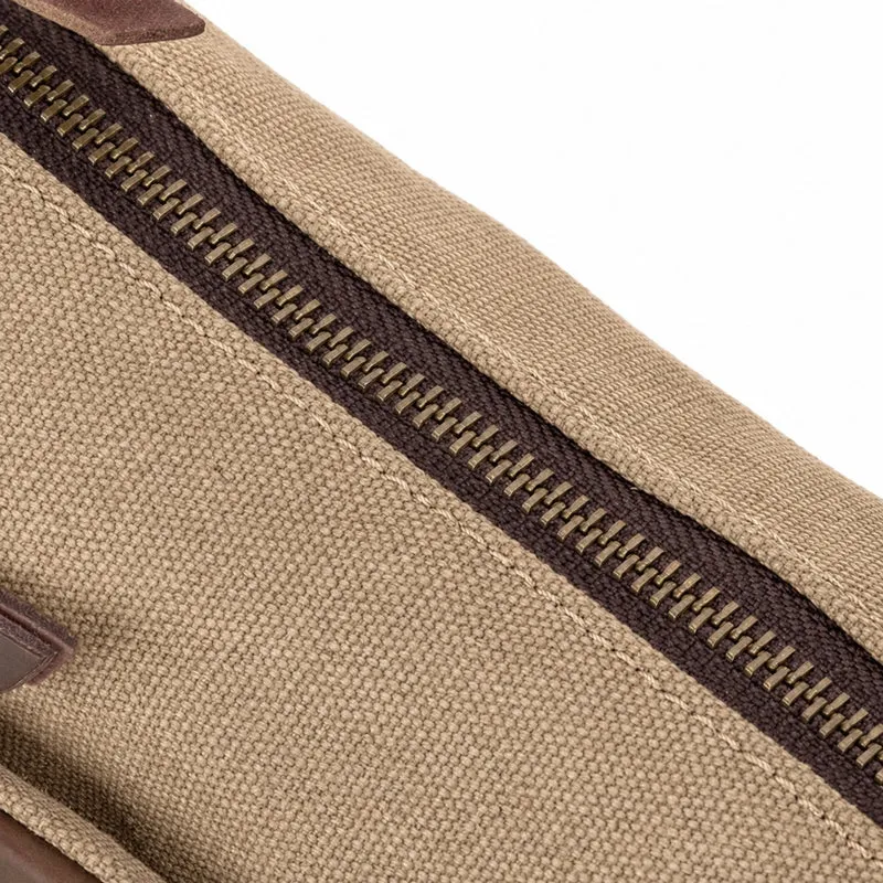 Sac trotteur en toile et cuir GARIBALDI Beige foncé