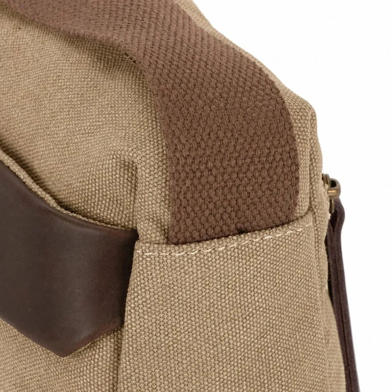 Sac trotteur en toile et cuir GARIBALDI Beige foncé