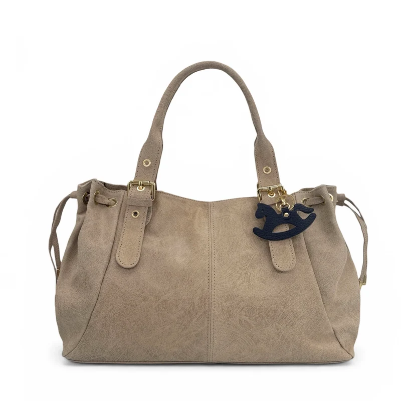 Porte-clés en cuir grainé ROCKY PONY Bleu marine