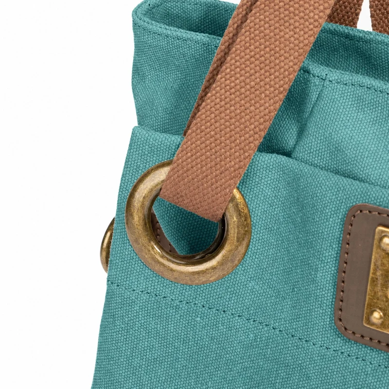 Sac porté épaule en cuir et toile PONT-DES-ARTS MINI Vert canard