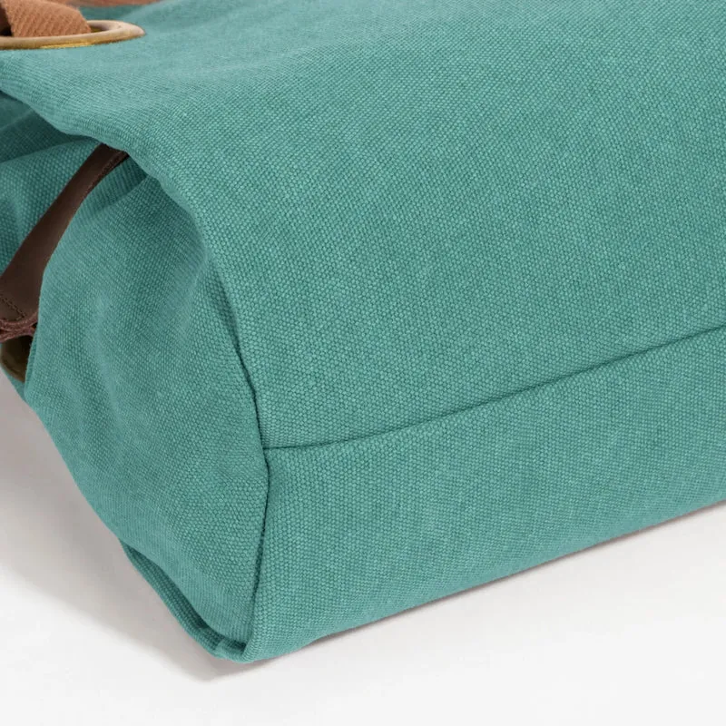 Sac porté épaule en cuir et toile PONT-DES-ARTS MINI Vert canard