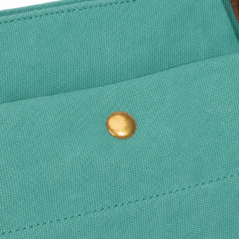Sac porté épaule en cuir et toile PONT-DES-ARTS MINI Vert canard