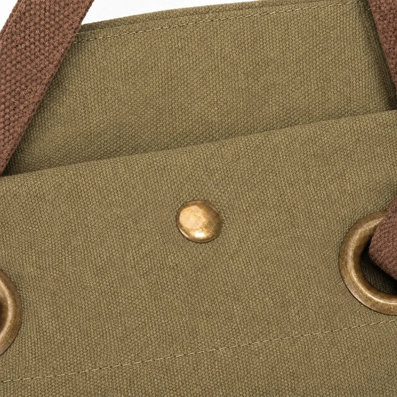 Sac porté épaule en cuir et toile PONT-DES-ARTS MINI Vert olive