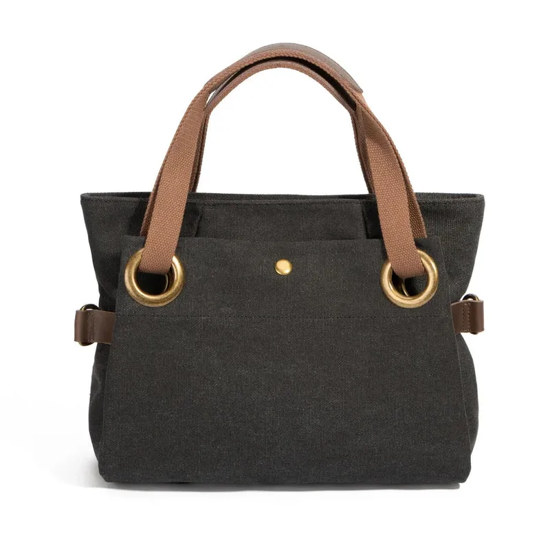 Sac porté épaule en cuir et toile PONT-DES-ARTS MINI Noir