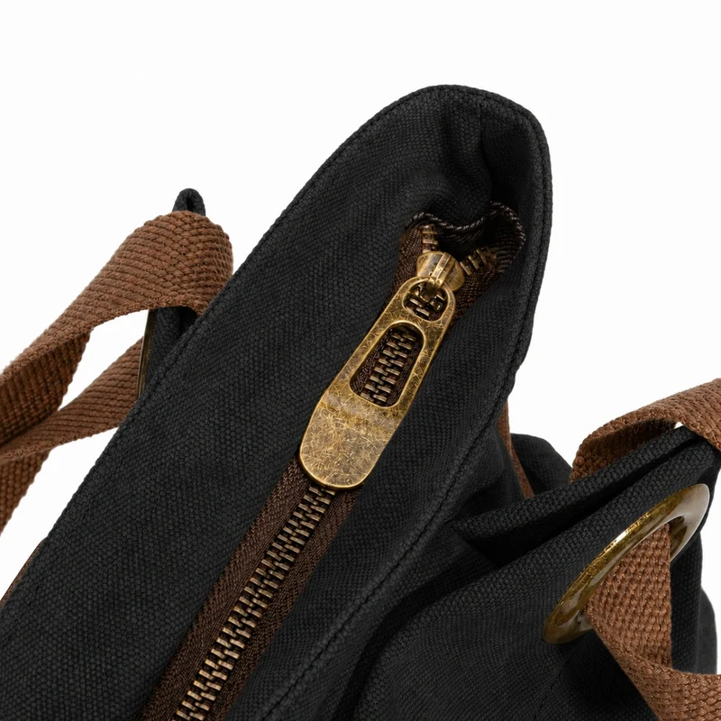 Sac porté épaule en cuir et toile PONT-DES-ARTS MINI Noir