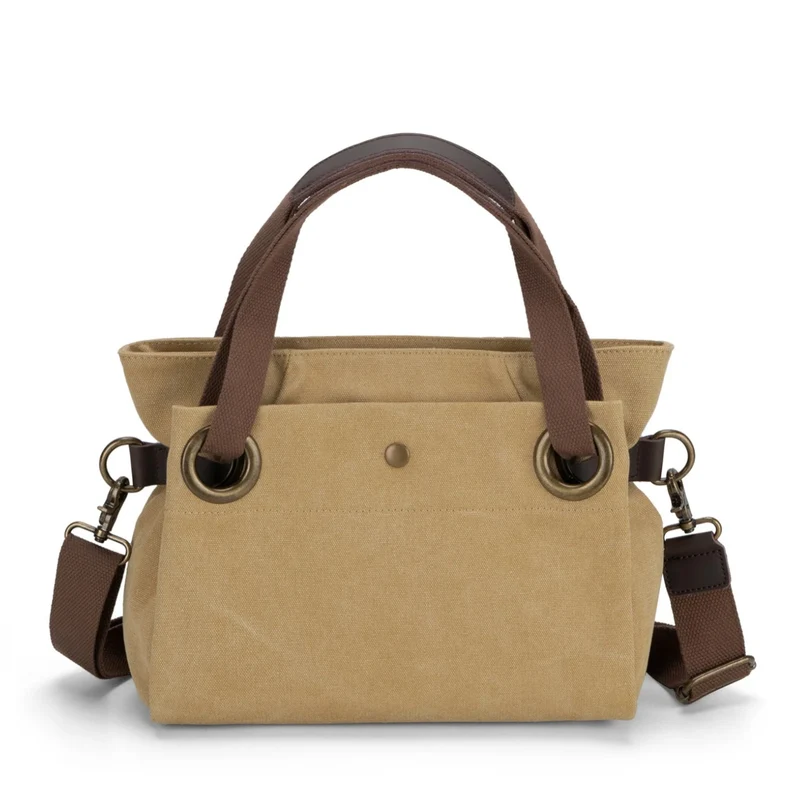 Sac porté épaule en cuir et toile PONT-DES-ARTS MINI Jaune