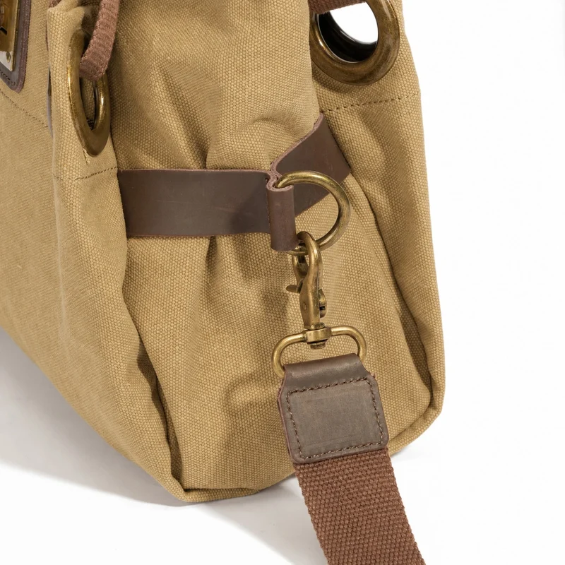 Sac porté épaule en cuir et toile PONT-DES-ARTS MINI Jaune